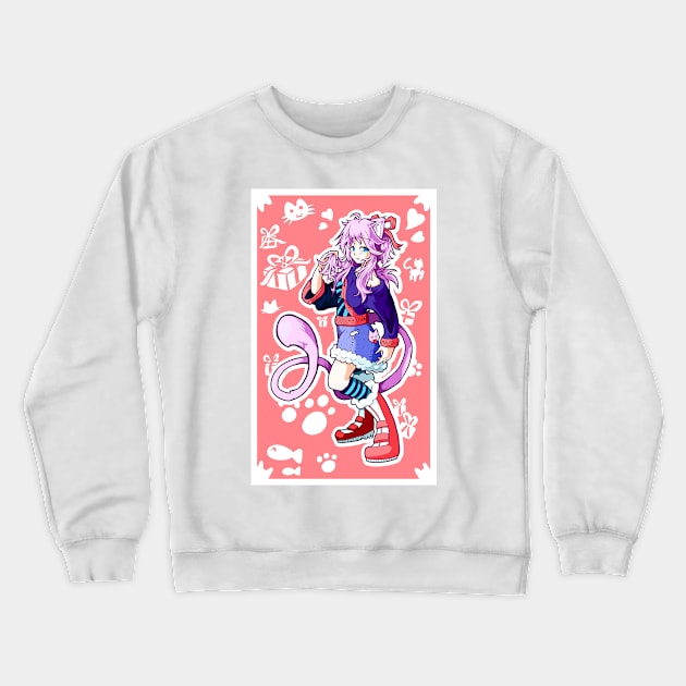 Happy catgirl Crewneck Sweatshirt by kizupoko